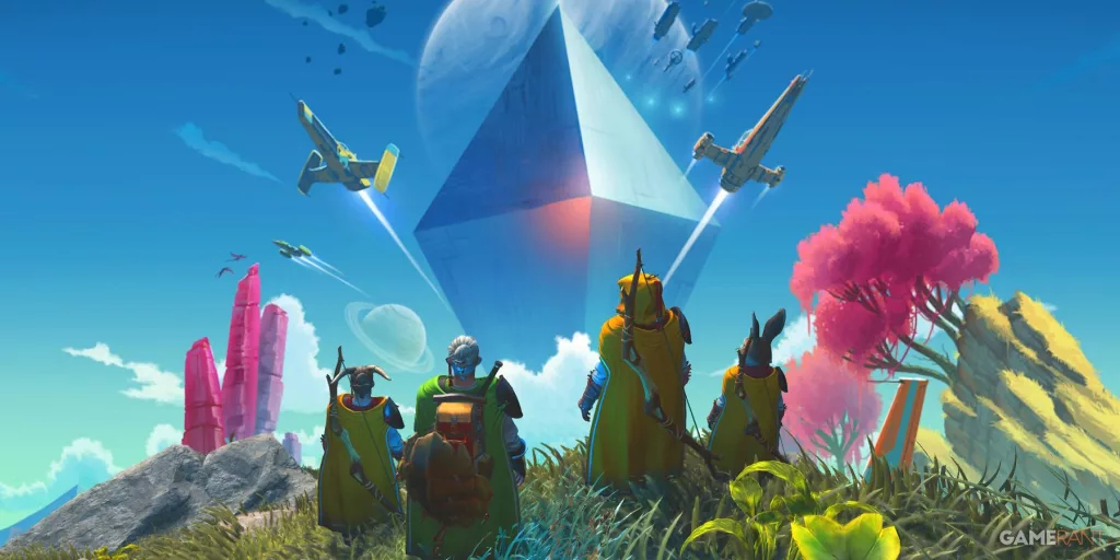 light no fire screenshot over no man s sky promo art 2