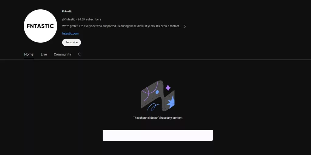 the day before developer youtube channel fntastic with all videos deleted
