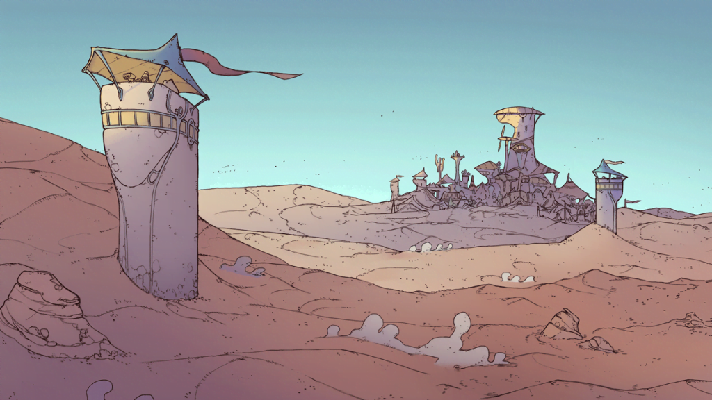Sinergy: sopravvivi a un mondo difficile nella demo di un city builder che sembra un disegno di Moebius che prende vita 2 Survive a harsh world in the demo for a city builder that looks like a Moebius drawing come to life