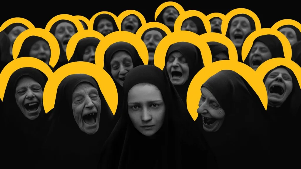 In Indika ho aumentato il livello di "Dolore" e "Pentimento" in questa bizzarra demo di Steam Next Fest, su una suora russa che parla con Satana 21 The titular protagonist of adventure game Indika, surrounded by jeering nuns.