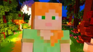 Una scena di Minecraft con il mostro Bogged in una grotta