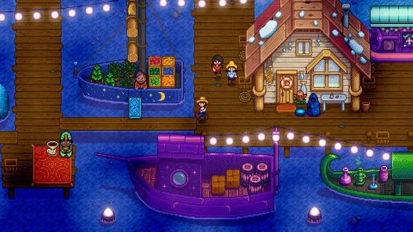 Poco meno di 150.000 giocatori sono tornati a Stardew Valley per l'aggiornamento 1.6 11 Player walking around the docks at night