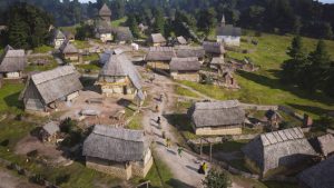 Un villaggio medievale in Manor Lords, il gestionale di Slavic Magic