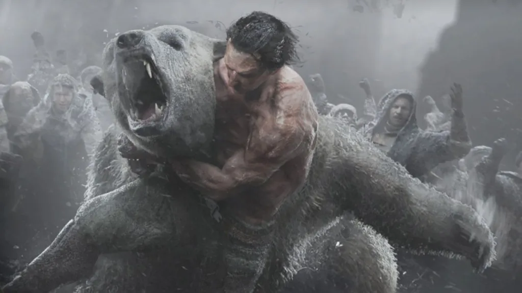Frostpunk 2, fazioni e comunità spiegate 1 A man wrestling a polar bear while people watch