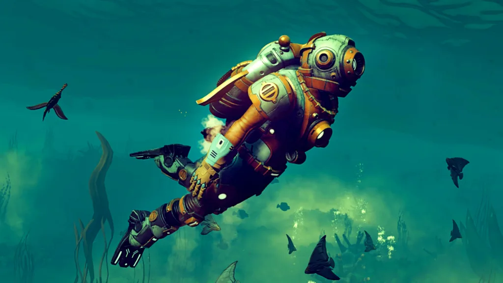 No Man's Sky prosegue il successo di Worlds con l'update Aquarius e l'inserimento di una funzione estremamente importante 8 no mans sky aquarius update fishing diving suit nms best space sandbox game 1024x576 jpg