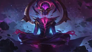 Illustrazione ufficiale di una skin di League of Legends, il gioco di Riot Games da cui nasce l'MMO