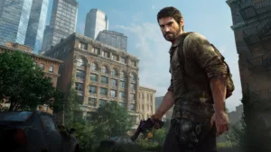 Una scena di The Last of Us con un ambiente invaso dalla vegetazione dopo l'epidemia