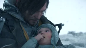 Una scena di Death Stranding 2 di Kojima Productions, il gioco al centro dei conti che hanno portato Sony a lasciare Physint