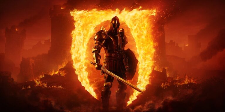 News oneste dal mondo dei videogiochi 58 knight in full armour standing over a burning oblivion logo