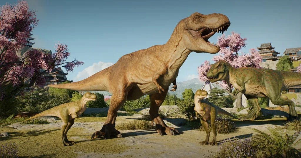 Jurassic World Evolution 3 T rex family 1024x538 jpg
