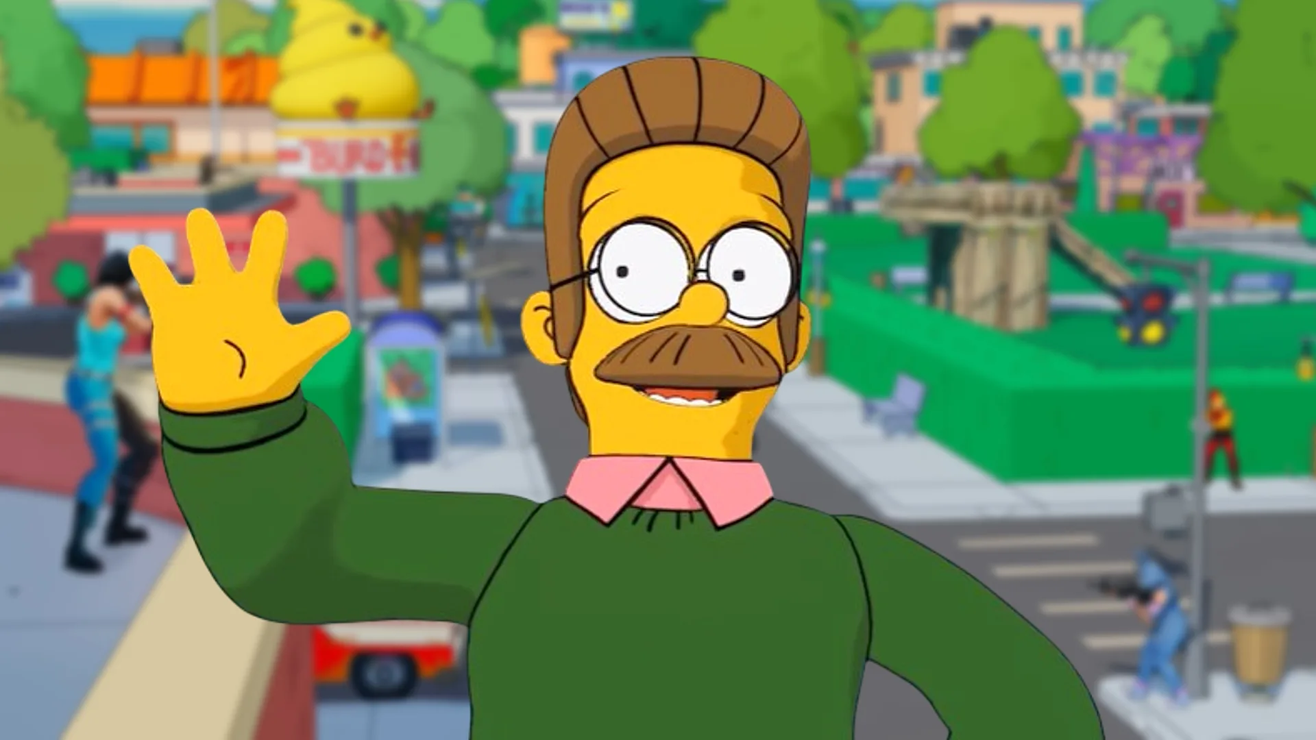 Ned Flanders has embarrassed 33,000 of you in the new Fortnite Simpsons season so far, thanks to his lethal ski poles