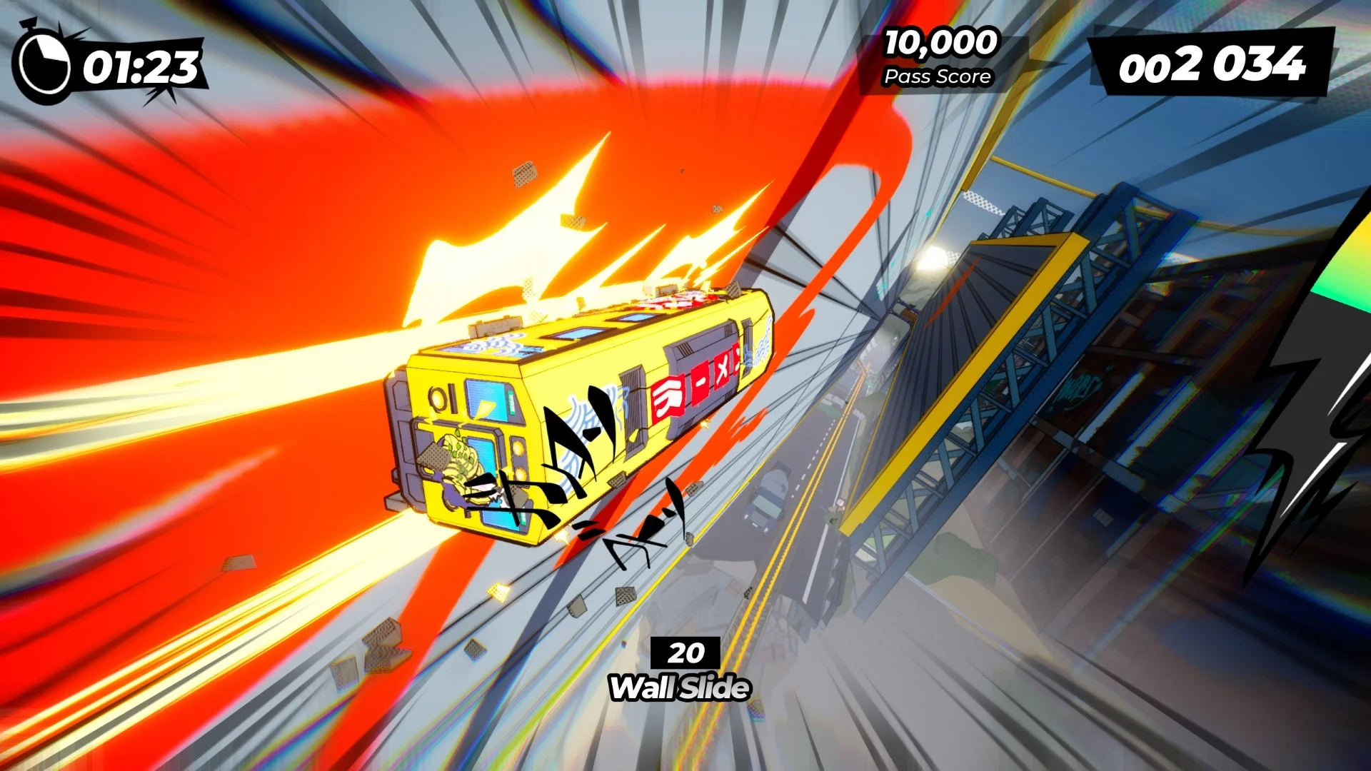 Wallriding a train in Denshattack.