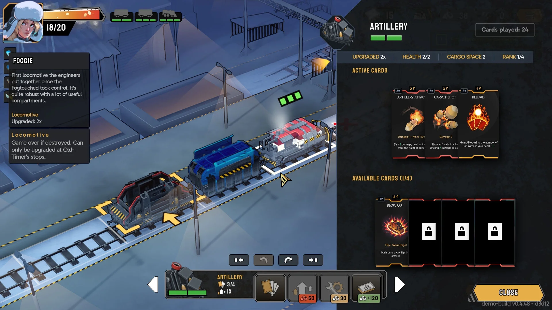 Fogpiercer, il roguelike dove la vera arma non è il cannone ma la tua idea di spostare i nemici 2 Acquistare una nuova carrozza in Fogpiercer