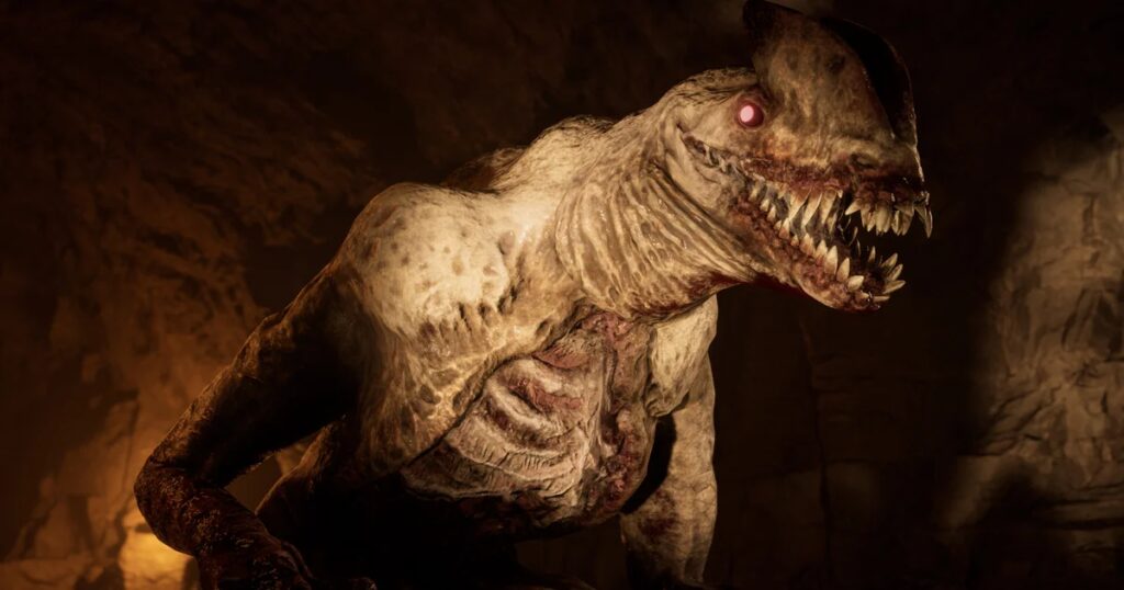 Jurassic Park, parkour and Five Nights At Freddy's meet in Terrible Lizards, in which you must go faster