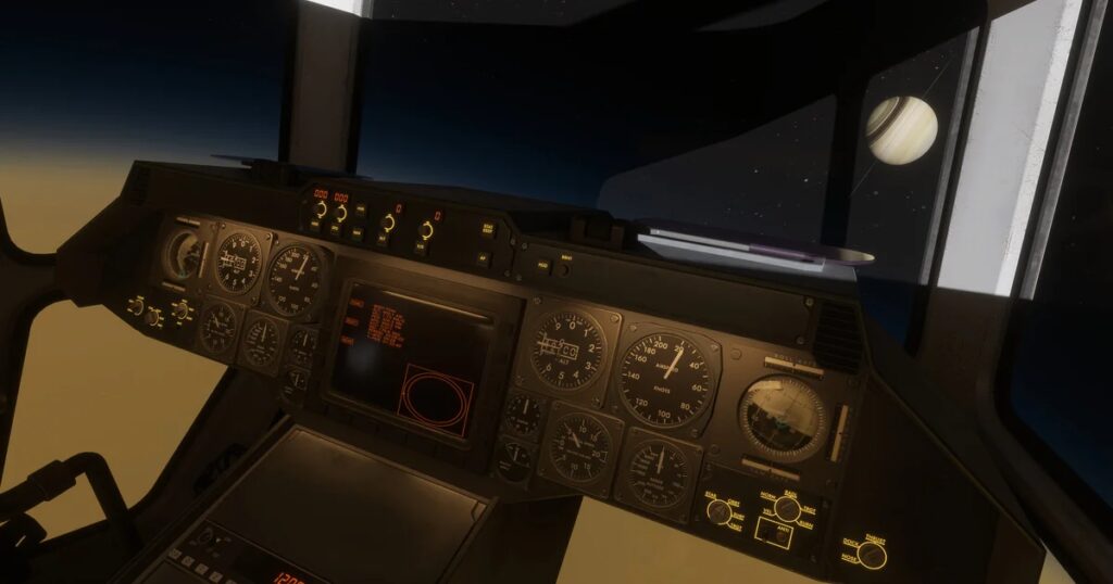 Space Hauler is a full scale space flight sim set around Saturn where every single button in your ship is functional