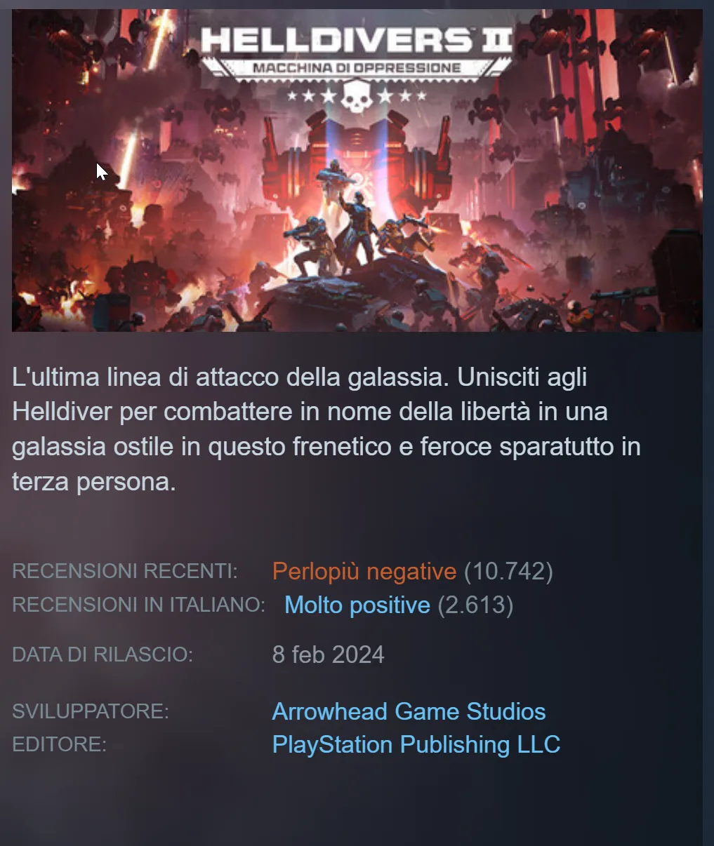 Le recensioni di Helldivers 2 su Steam sono scese a "perlopiù negative" 2 hgelldivers 2