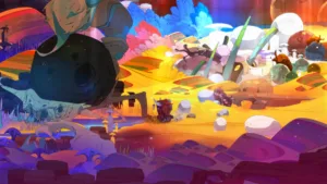 Uno scontro nei Riti di Pyre, l'RPG di Supergiant Games ambientato nel Downside