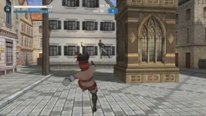 Due personaggi si affrontano con spada e pistola in GunZ: The Duel