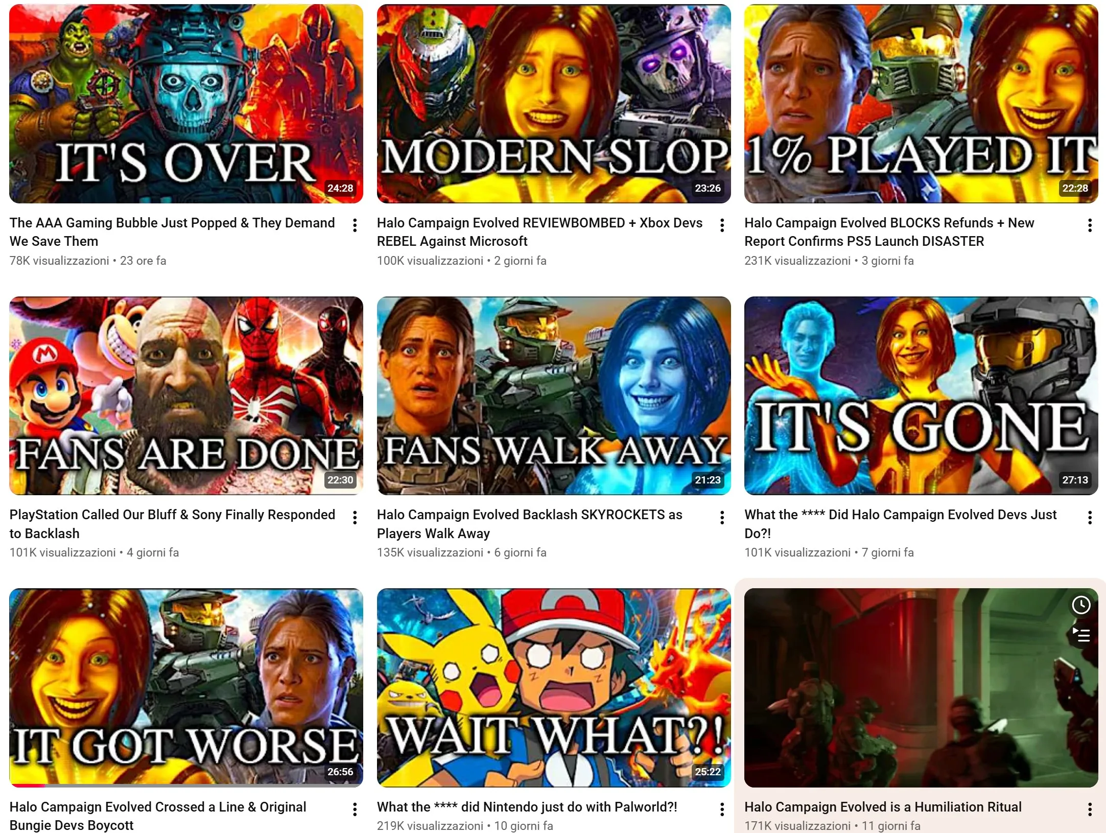 Miniature di video YouTube sul presunto flop woke di Halo: Campaign Evolved