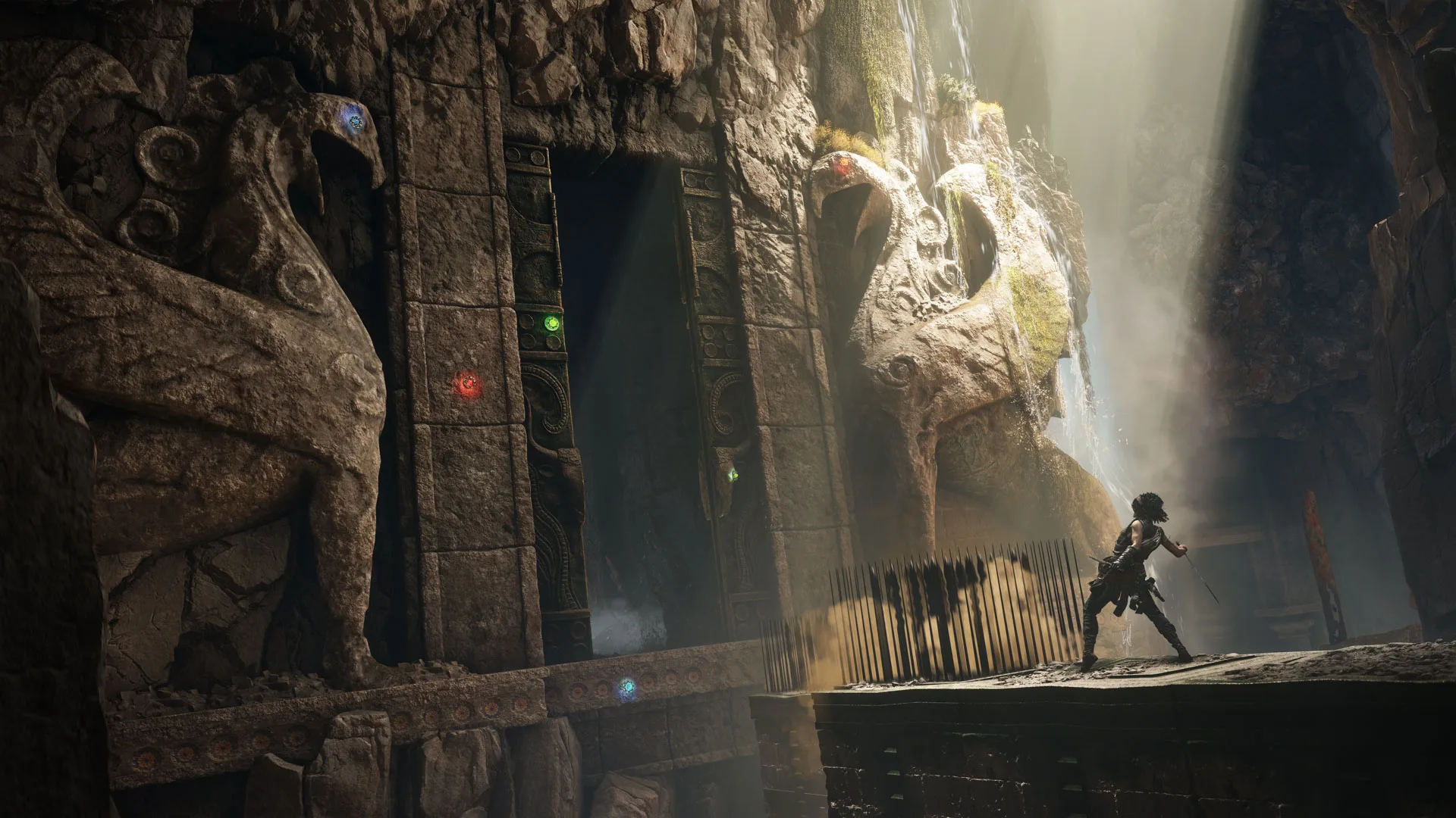 Sophia impugna il pugnale in una rovina dell'Isola del Minotauro in Resonance: A Plague Tale Legacy