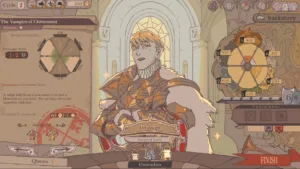 Una scena di Sovereign Tower, il gestionale narrativo di Wild Wits Games ambientato nella torre del sovrano