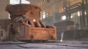 Wardogs playtest: two soldiers mid gunfight inside an industrial building.