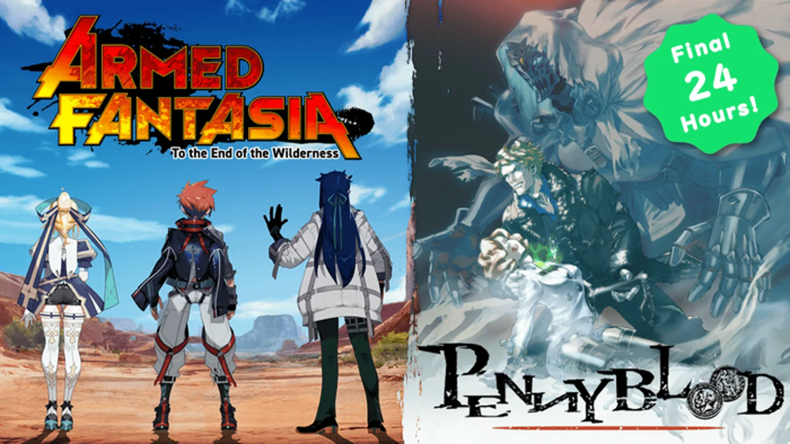 L'immagine della campagna Kickstarter di Armed Fantasia e Penny Blood, i due giochi di ruolo giapponesi finanziati nel 2022