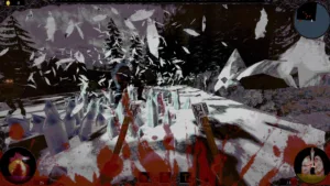 Un combattimento in prima persona in ALLFATHER, roguelike norreno