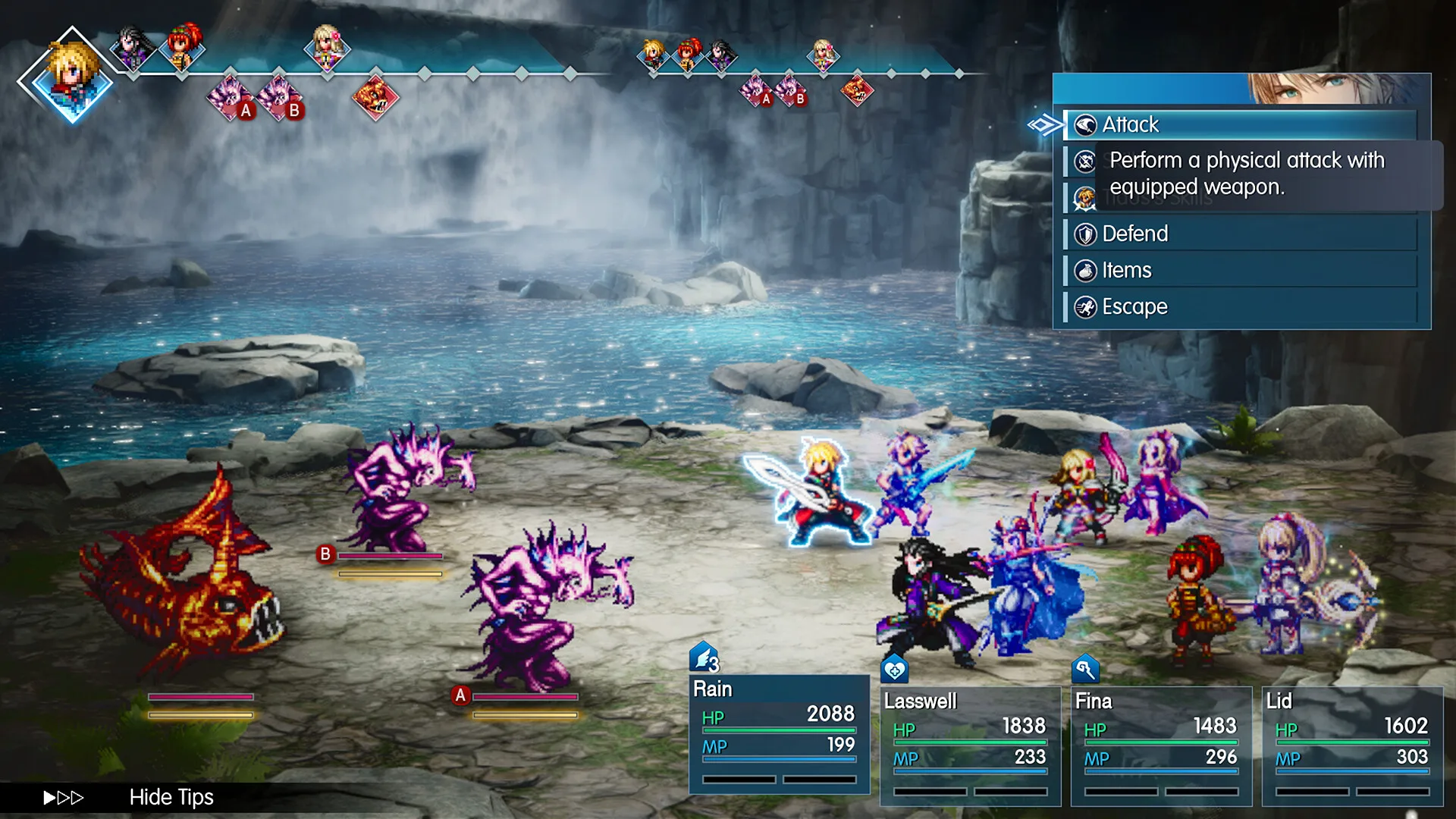 Una scena della demo di Final Fantasy Resonance, il gioco in stile HD-2D di Square Enix
