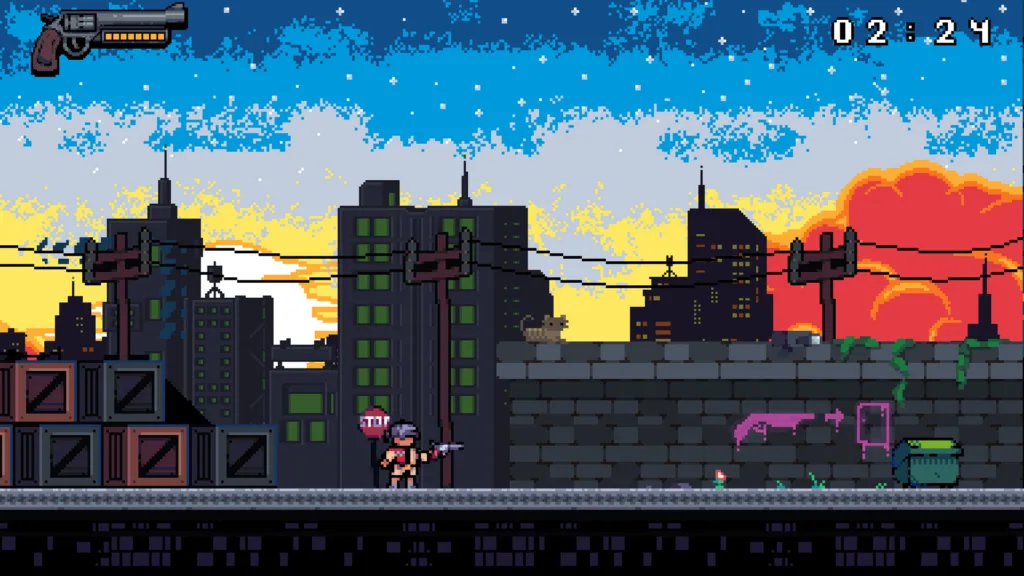 Scena d'azione in pixel art di For Nora, immagine dalla pagina Steam