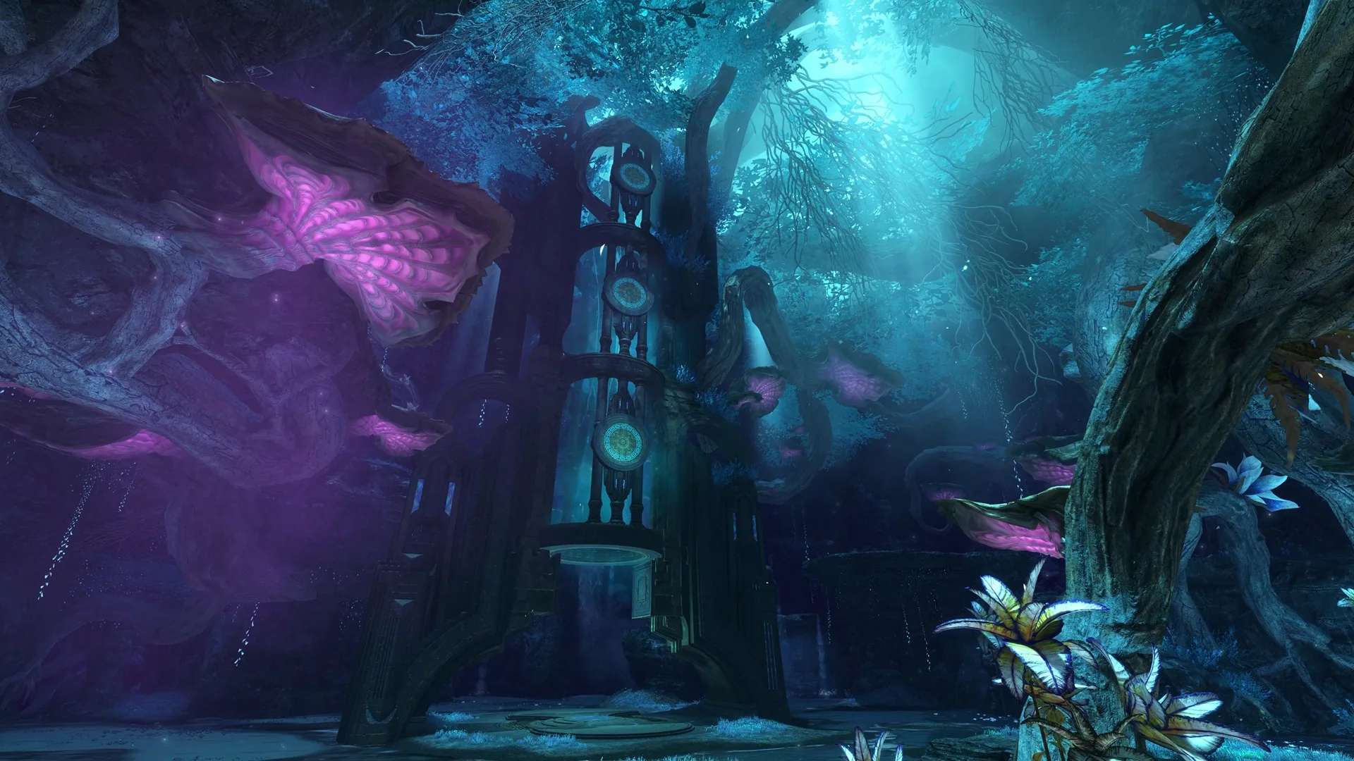 Uno scorcio di Leyspring Hollows, la nuova mappa di Guild Wars 2 arrivata con Code of Creation