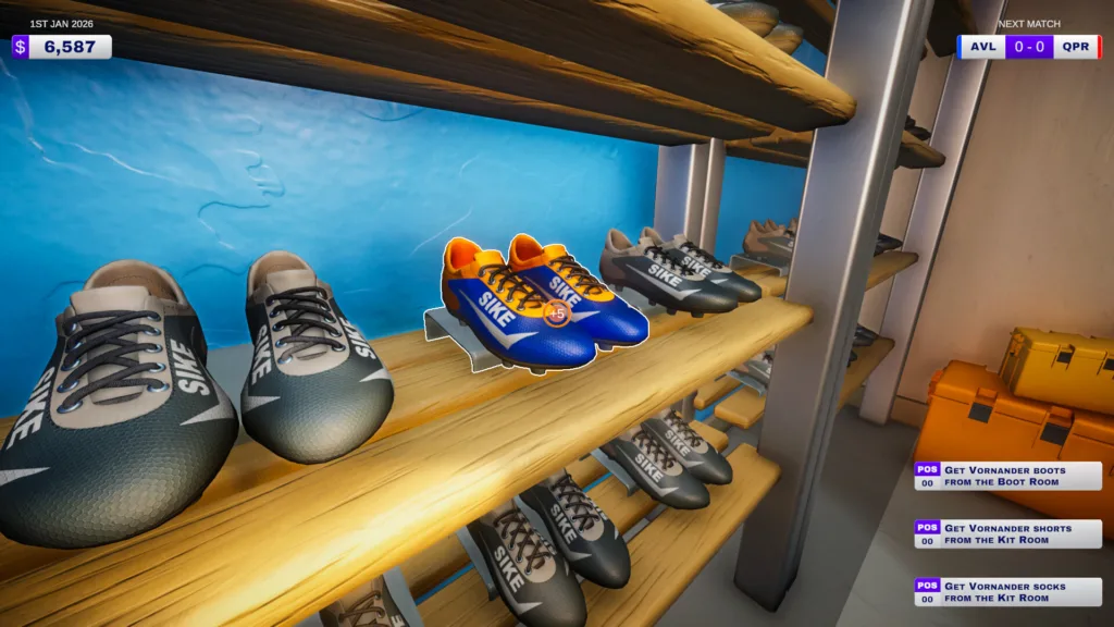 Un magazziniere prepara le divise nello spogliatoio in Kitman, il simulatore sportivo di Outlier