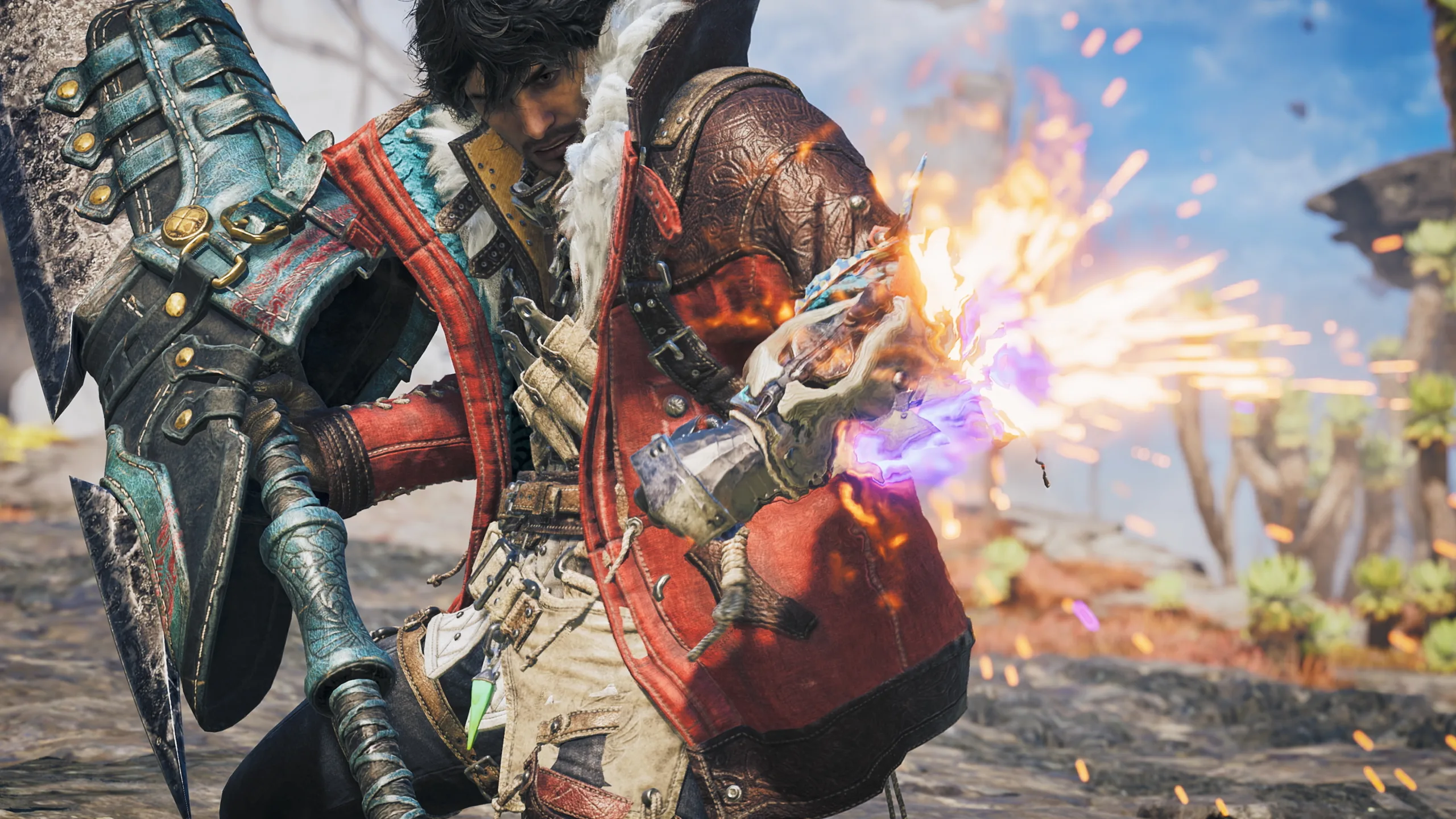 Un cacciatore attraversa lo Skybound Eyrie, la nuova zona di isole fluttuanti di Monster Hunter Wilds: Ascendance