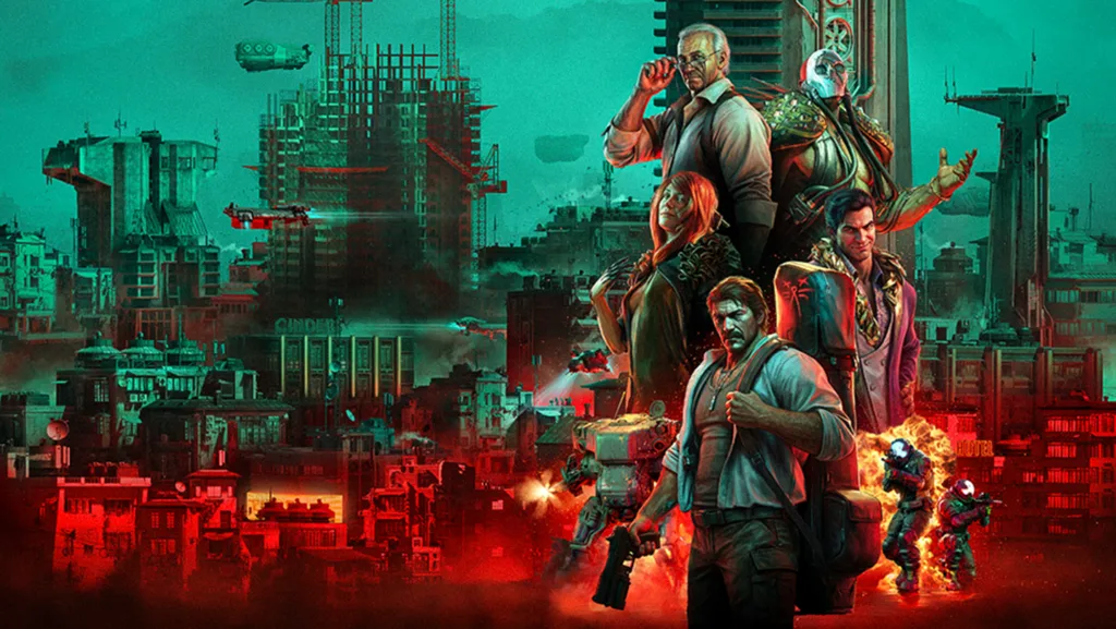 La città portuale di Port Desire in NO LAW, lo sparatutto cyber-noir di Neon Giant