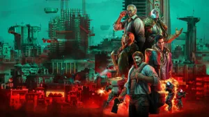 La città portuale di Port Desire in NO LAW, lo sparatutto cyber-noir di Neon Giant