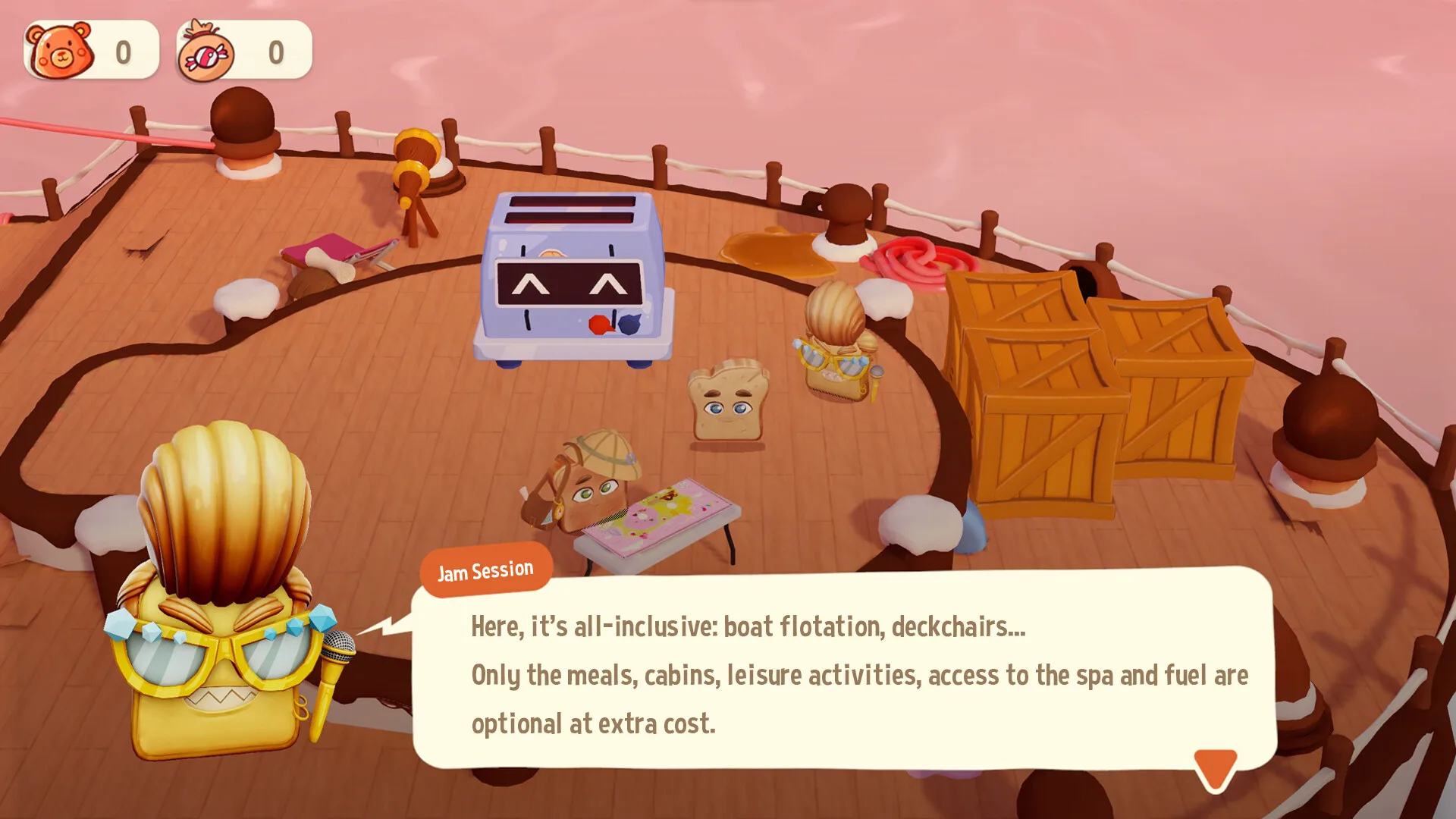 Il toast protagonista di Pardon My French Toast, il platform 3D di ReRolled Studio, in uno dei livelli del gioco