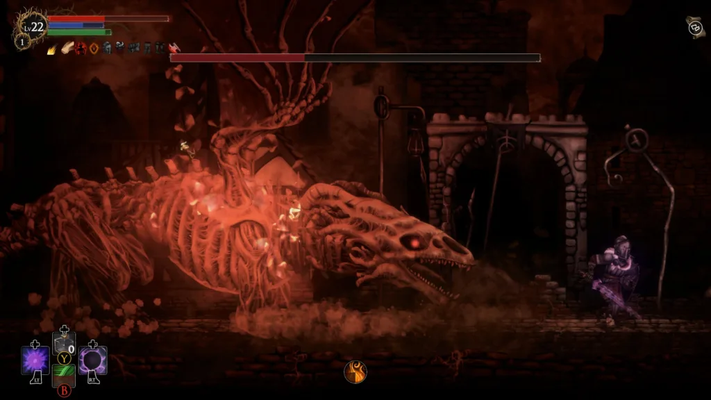 Uno scontro in Rogue Blight, l'action 2D di CodeRadGames con armi impugnate una per mano
