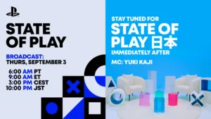 L'immagine ufficiale dei due State of Play trasmessi da Sony il 3 settembre 2026