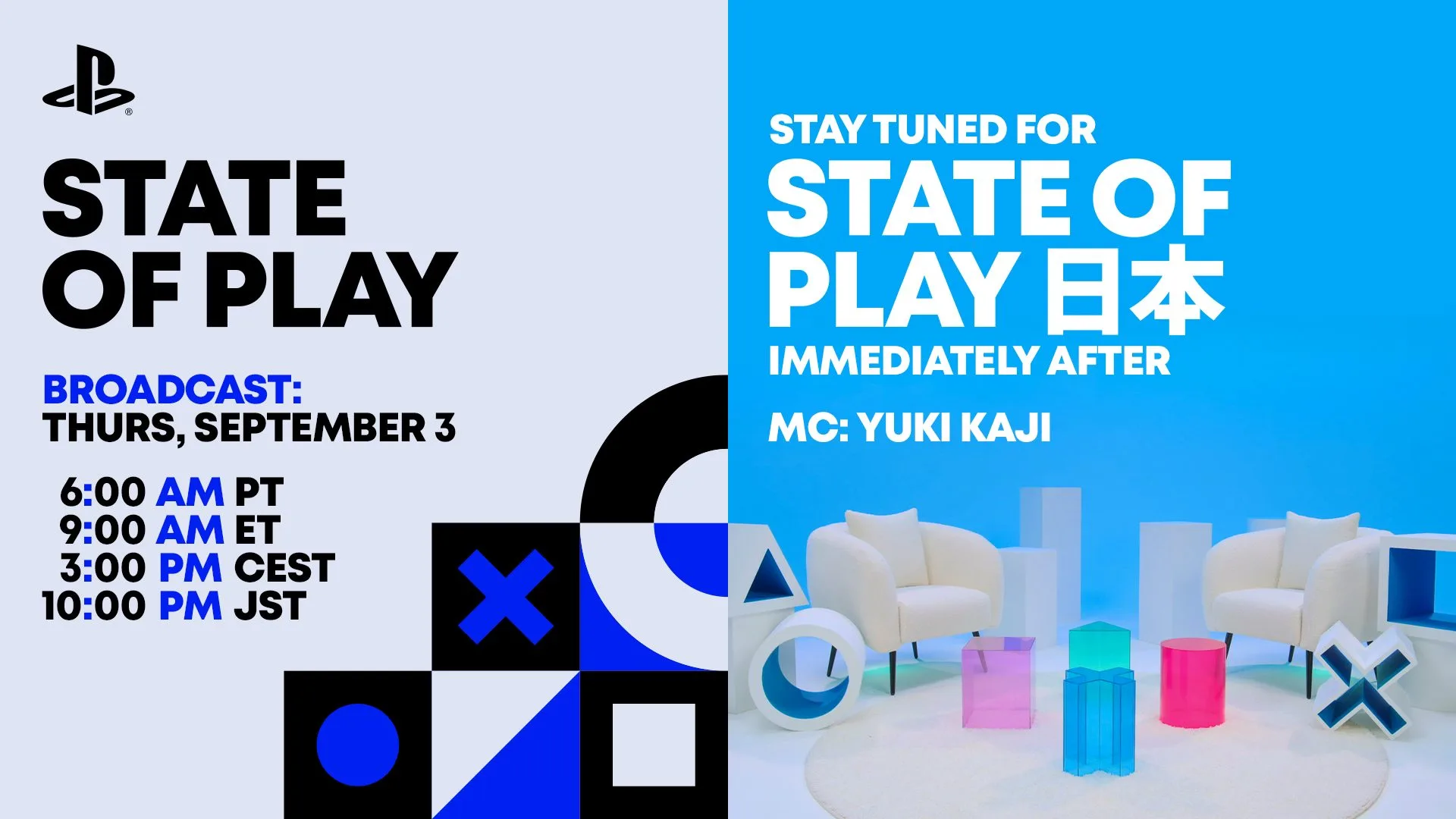 L'immagine ufficiale dei due State of Play trasmessi da Sony il 3 settembre 2026