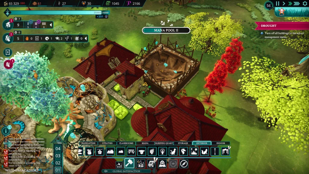 Una scena di gioco di Wizdom Academy, il gestionale di scuole di magia di Kipwak Studio