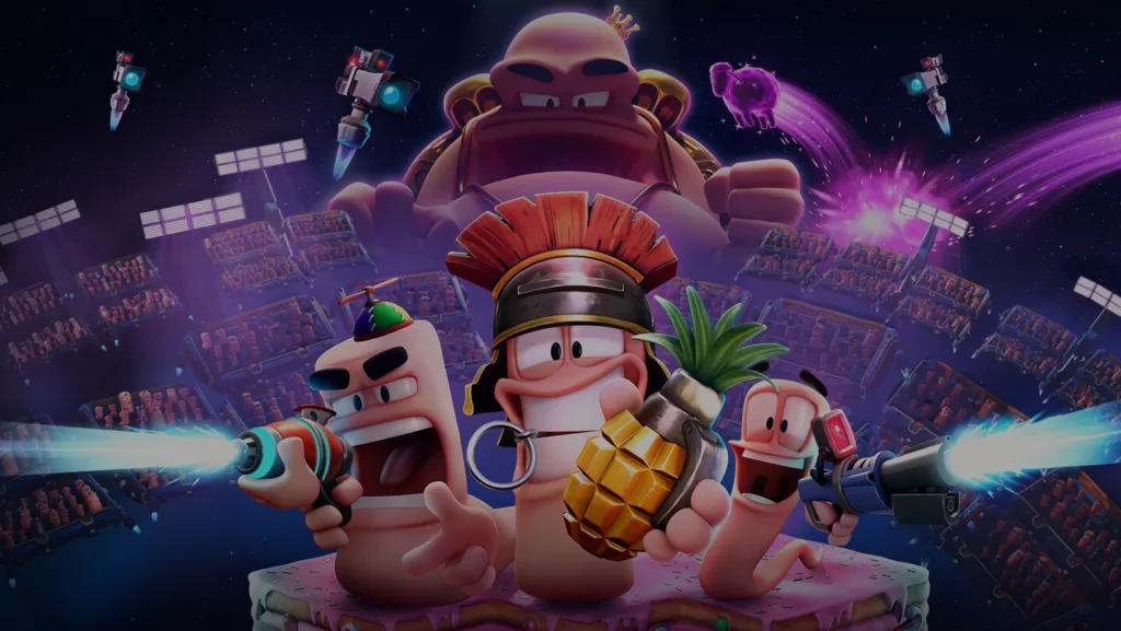 Worms diventa un tattico 3D alla XCOM, e Team17 annuncia anche un secondo gioco 2 Una squadra di vermi in combattimento in un'arena tridimensionale di Worms Galactic Tactics