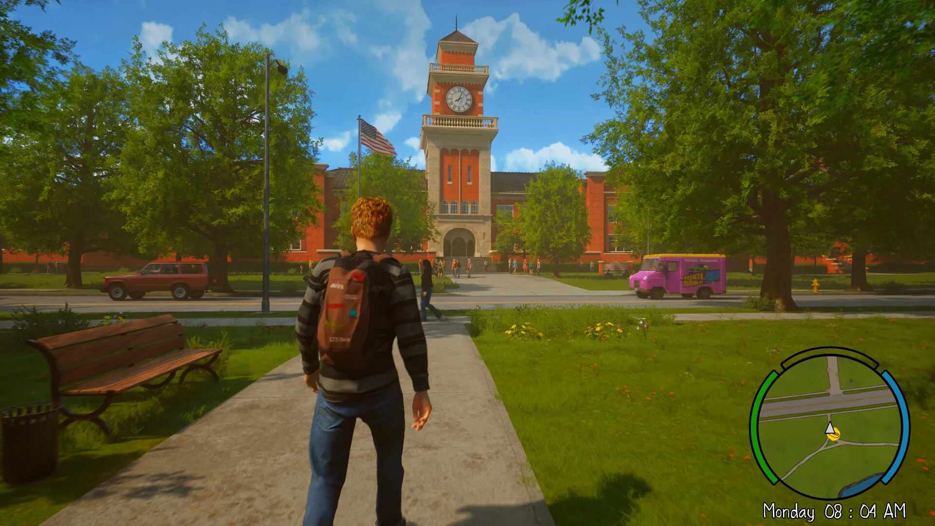 Una scena di Agefield High: Rock the School, l'avventura a mondo aperto ambientata in un liceo americano dei primi anni Duemila