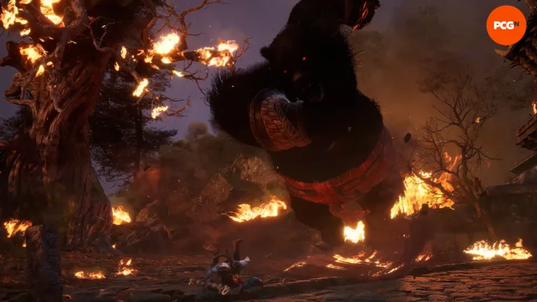 black myth wukong black bear guai fight jump