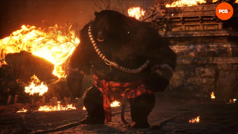 black myth wukong black bear guai fight standing