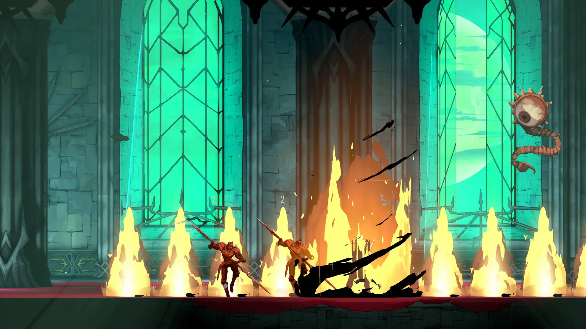 Rose Belmont combatte in un corridoio del castello in Castlevania: Belmont's Curse