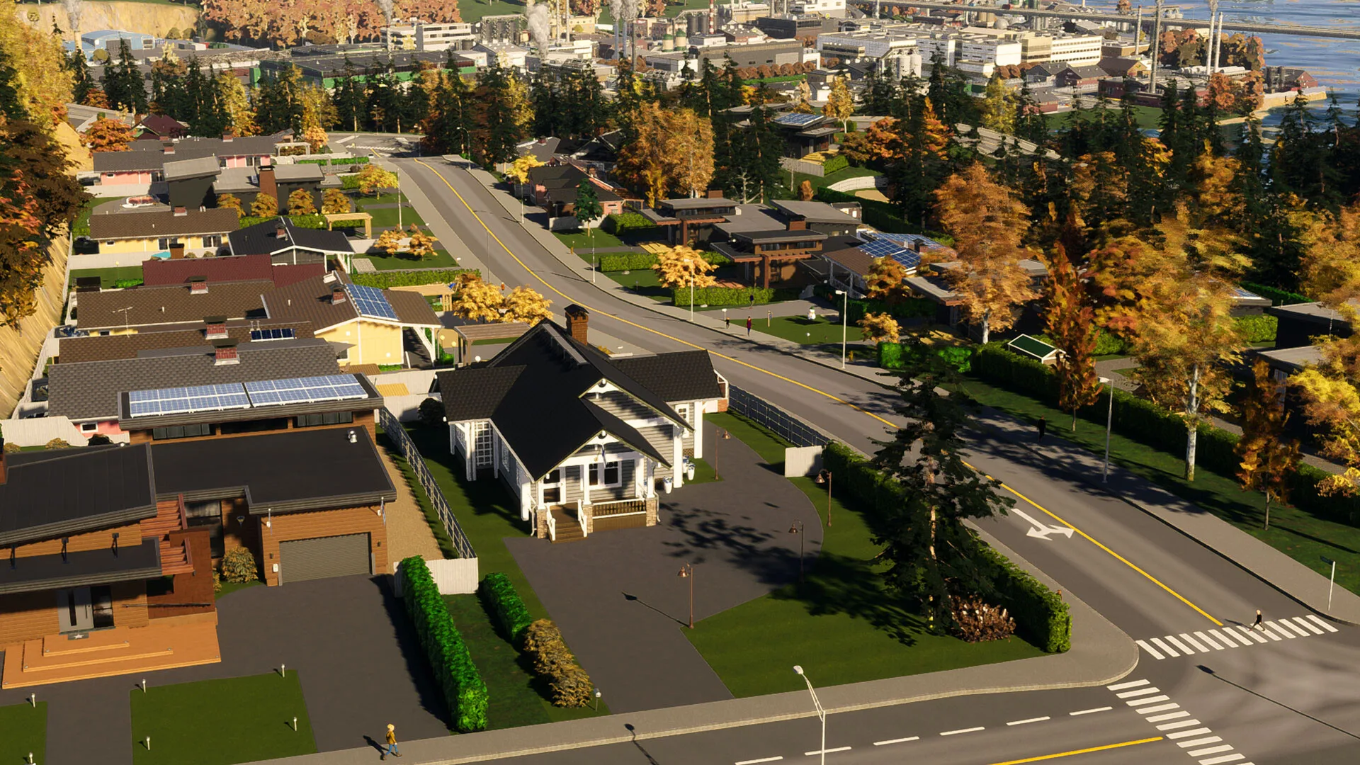 Una veduta dall'alto di una città in Cities: Skylines II, il gestionale che riceve l'espansione Park Adventures