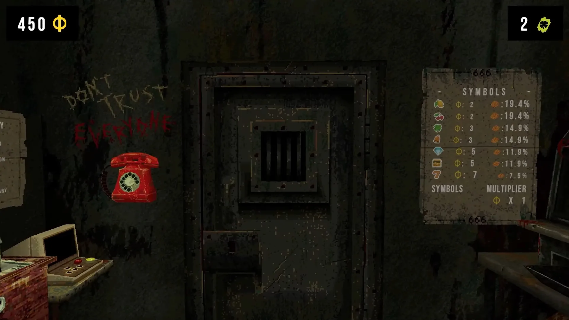 cloverpit-out-now-slot-machine-roguelike-horror-game-balatro-but-slots Slot-based roguelike Cloverpit is out now, and it's been met with a rave response - A dark, metal door shuts you in a seedy room.