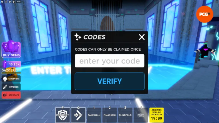 death-ball-codes-redeem Schermata di verifica del codice per riscattare i codici Death Ball.