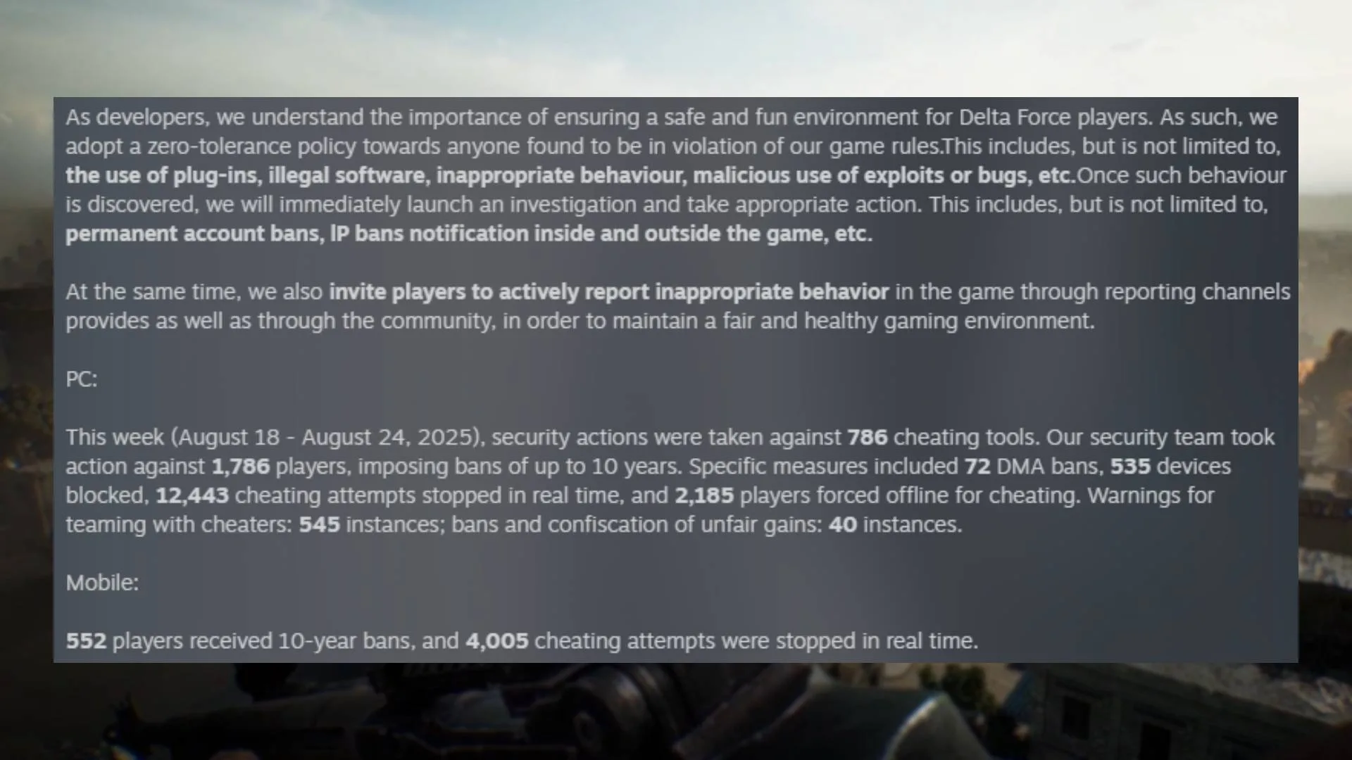 delta force bans cheaters delta force bans cheaters.