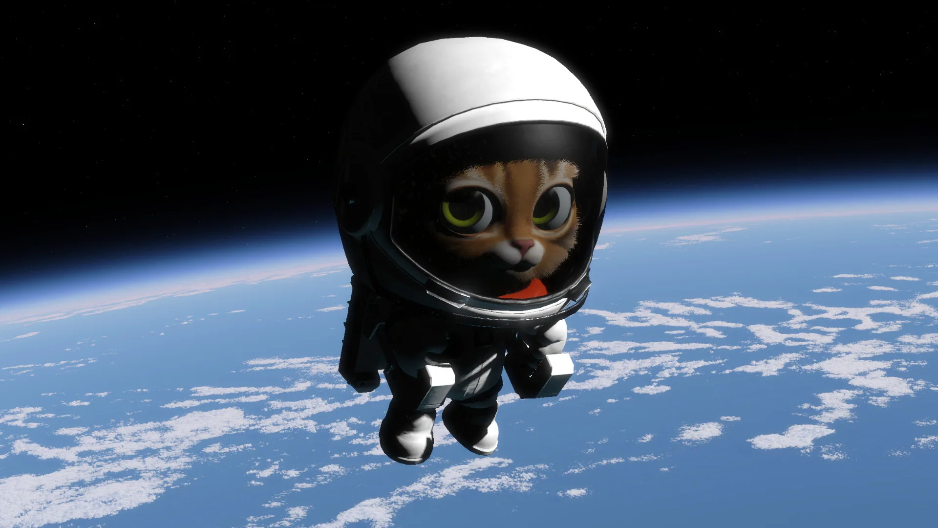 kitten-space-program-pre-alpha-test-download-ksp-successor Kitten Space Program pre-alpha - A cartoon cat in a space suit floats over a planet.